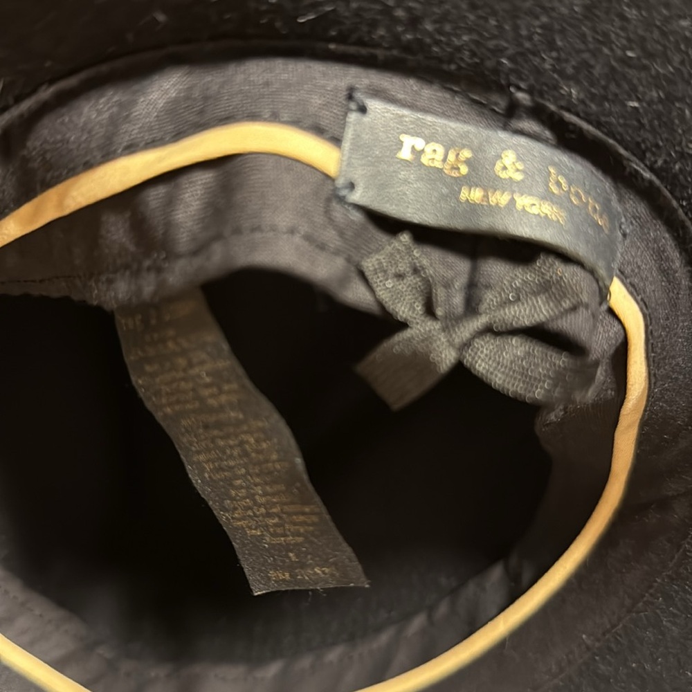 Rag & Bone Midnight Black Wide-Brim Hat - Picture 2 of 4